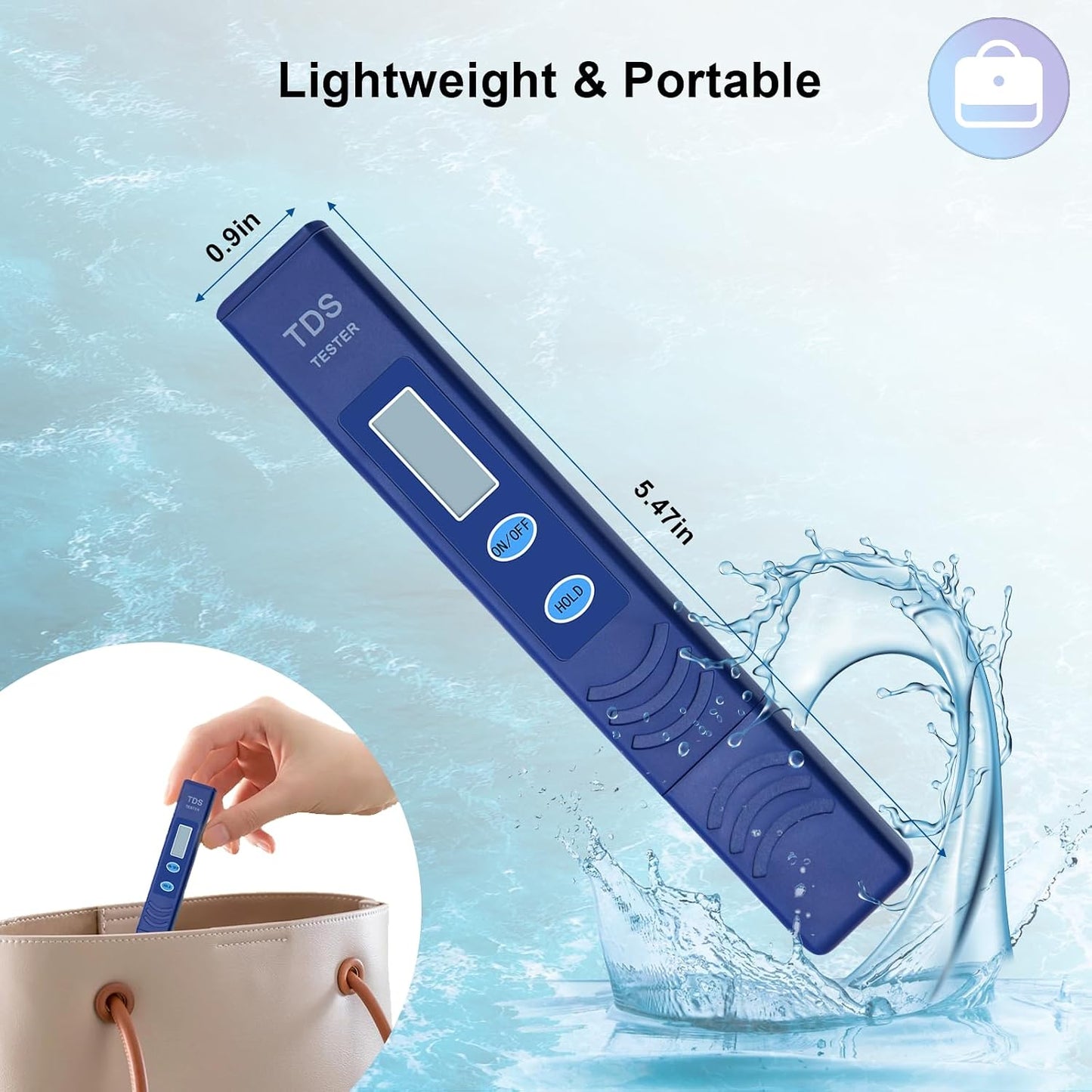 Ordalyne Digital TDS Meter — Reads Total Dissolved Solids in Seconds | 0-9990 PPM, Auto-Calibration, Pocket-Size Tester
