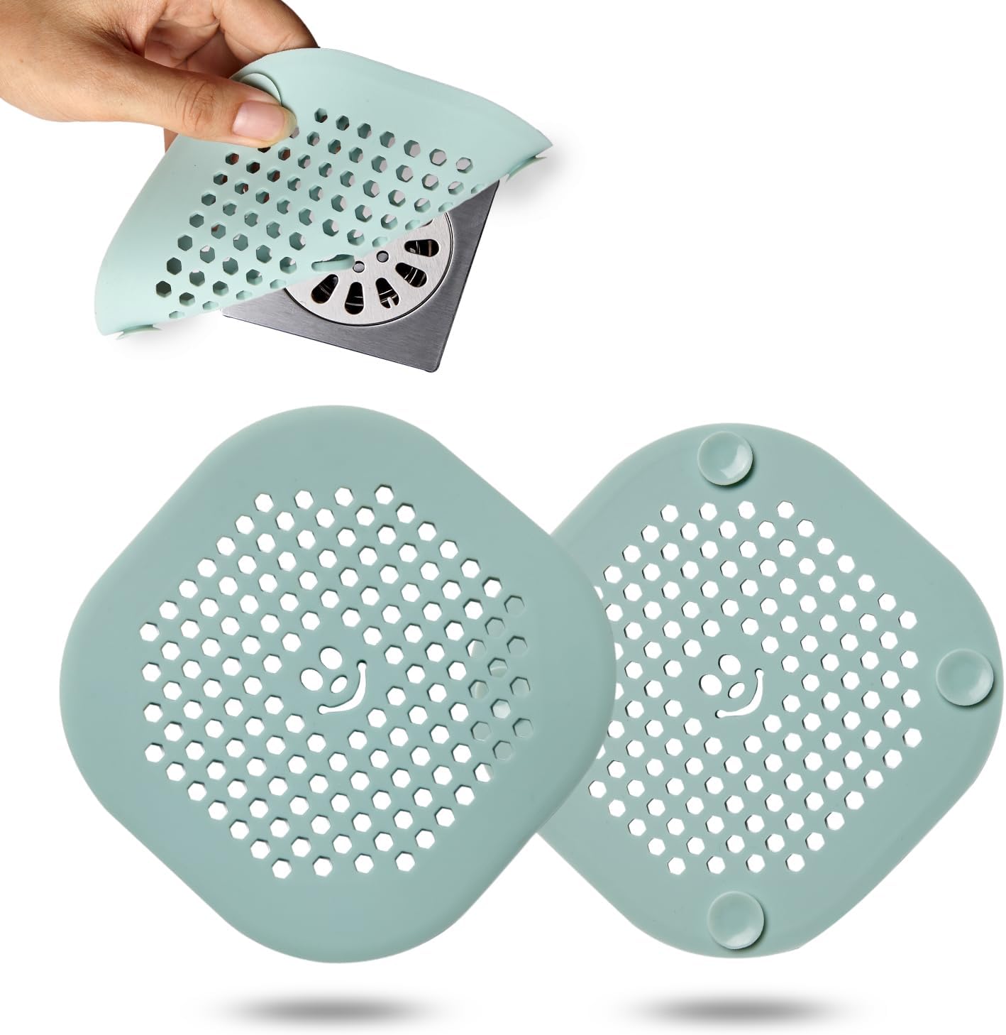 Ordalyne Silicone Drain Hair Catcher — Catches Hair Without Slowing the Drain | 2-Pack, Fits Most Shower & Sink Drains