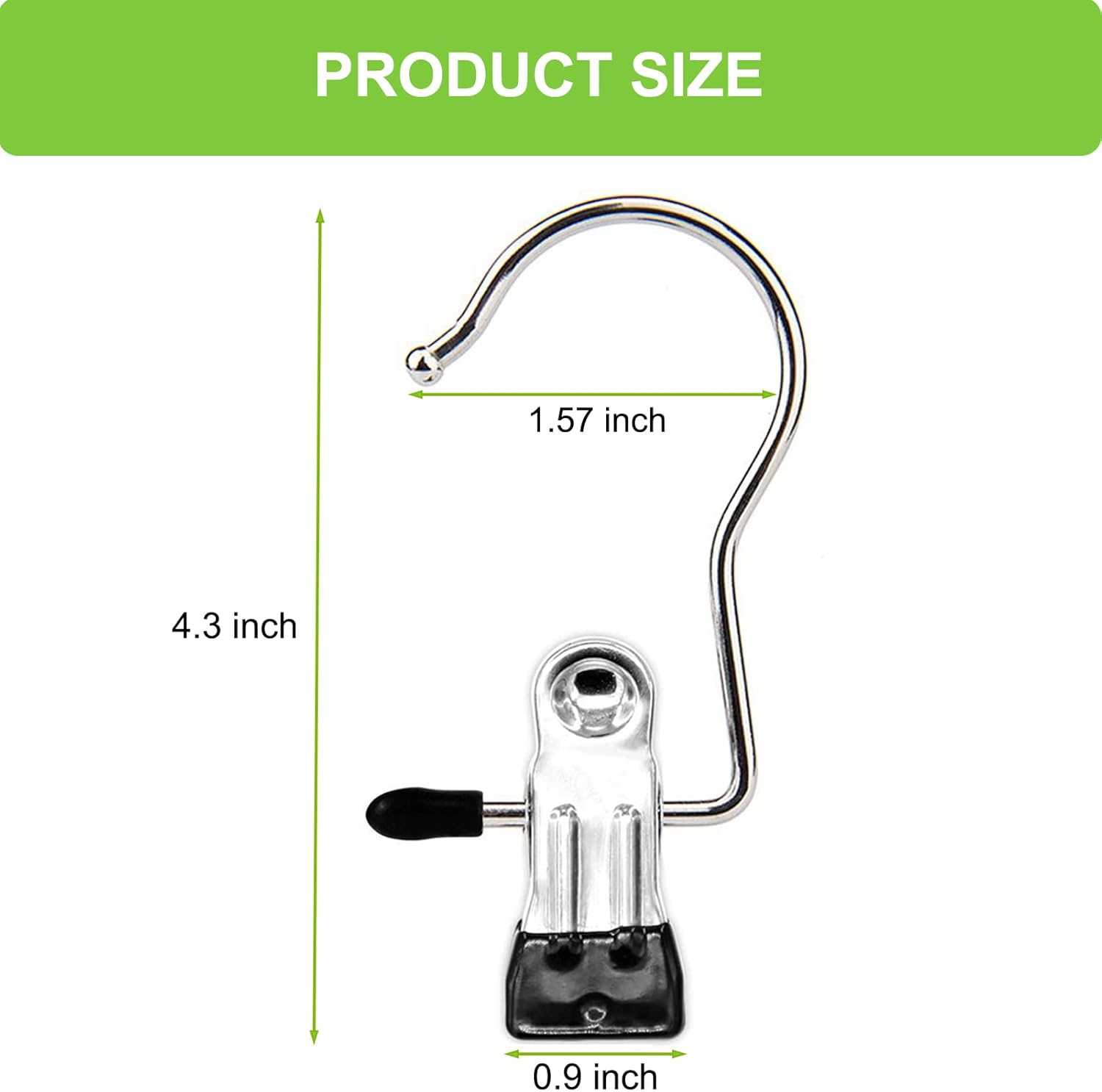 Ordalyne Boot & Laundry Hanger Clips — Clip Boots, Socks & Towels Anywhere, 360° Rotating Hook | 16/30-Pack, Stainless Steel