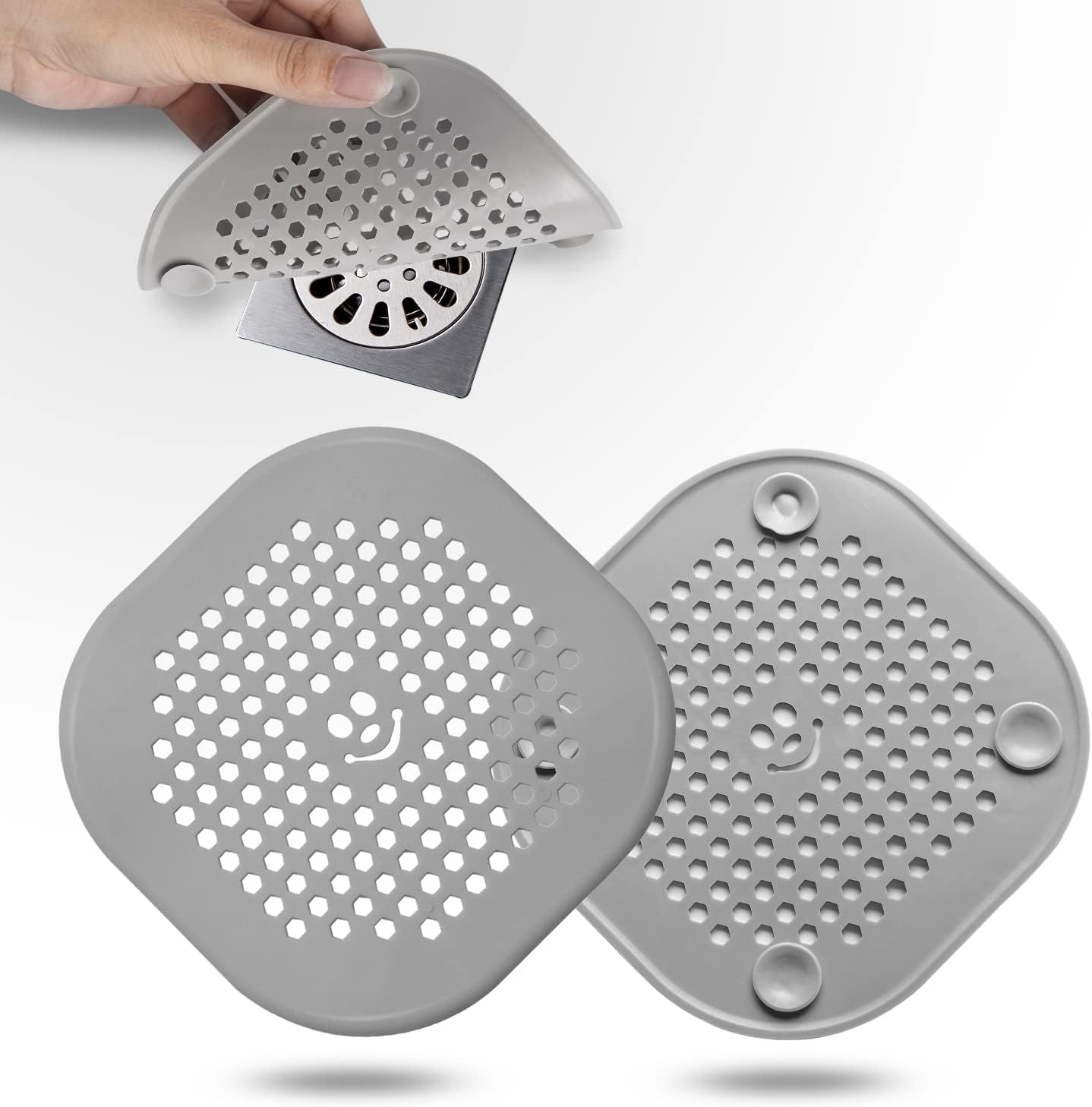 Ordalyne Silicone Drain Hair Catcher — Catches Hair Without Slowing the Drain | 2-Pack, Fits Most Shower & Sink Drains