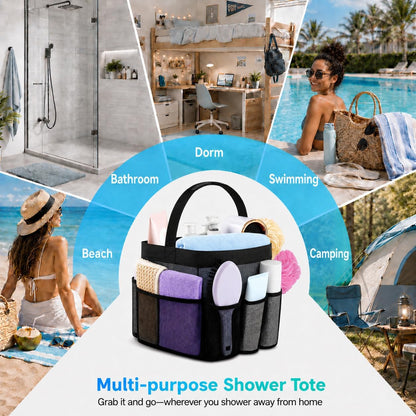 Ordalyne Mesh Shower Caddy — 9 Pockets to Hang Everything Within Reach | Quick-Dry, Portable for Dorm, Gym & Travel