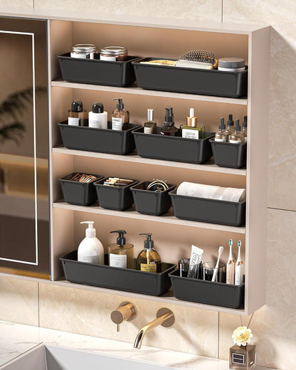 Ordalyne 25-Piece Drawer Organizer Set — 4 Sizes to Sort Any Drawer, From Makeup to Utensils | Stackable Trays
