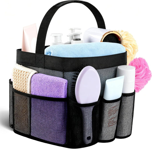 Ordalyne Mesh Shower Caddy — 9 Pockets to Hang Everything Within Reach | Quick-Dry, Portable for Dorm, Gym & Travel