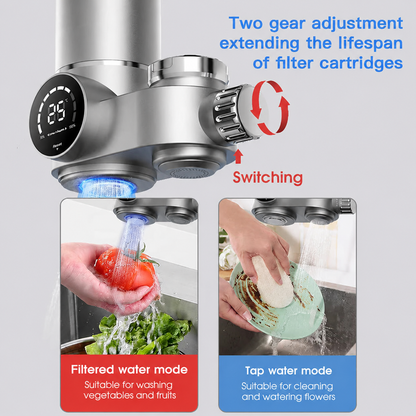 Ordalyne Faucet Water Filter for Sink — Reduces Chlorine, Taste & Odor | Smart LED Filter-Life Display, Fits Standard Faucets